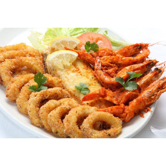 Platter For 2 (2 Hake, 2 Small Chips, 6 Prawns, 180g Calamari)