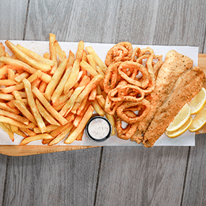 2x Hake + 360g Calamari + Large Chips