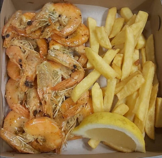 Prawn Platter for one & Chips