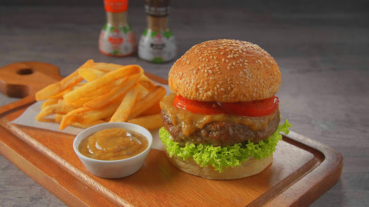 Pepper Sauce Beef Burger & Chips