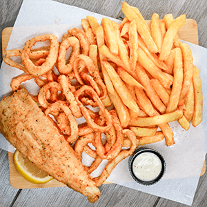 1x Hake + 180g Calamari + Small Chips