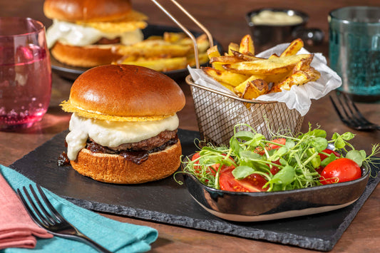 Cheese Sauce Burger & Chips